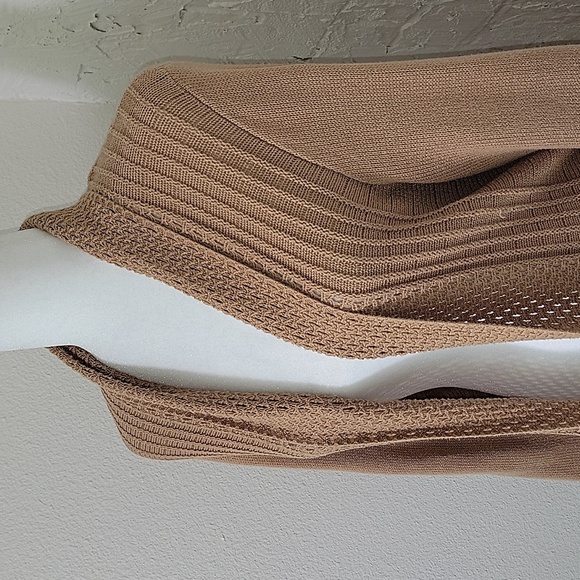 Notations Cardigan Sweater Open Front Longline Longsleeve Layer Knit Brown Tan M - Picture 3 of 15